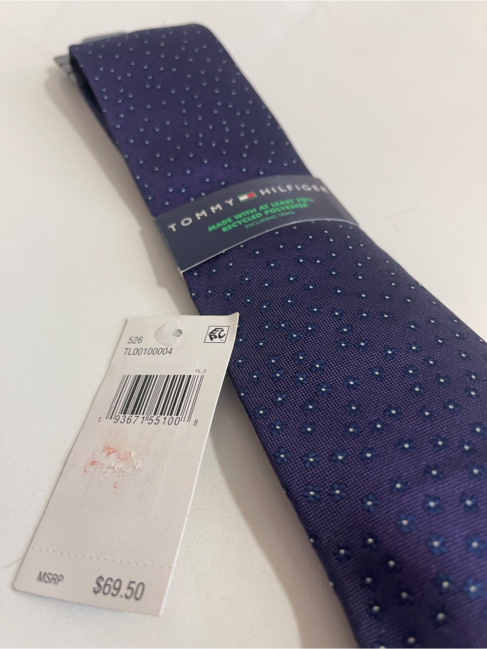 Tommy Hilfiger Purple/Navy Dot Silk Tie